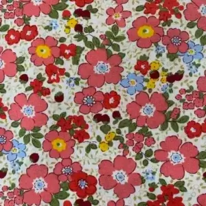 Bivokspapir XL med retro-inspirert blomstereng i rosa, blått og gult – miljøvennlig matomslag laget av bivoks, bomull og jojobaolje.