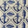 Bivokspapir XL med blått maritimt mønster av anker, fisk og tau på lys bakgrunn